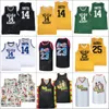 Men's The Fresh Prince of Bel-Air Academy Basketball Jersey 14 Will Smith 23 Carlton Banks 25 Jerseys Stitched