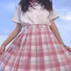 Japanese High Waist Plaid Women Skirts Mini School Uniforms Pleat XS-2XL Harajuku Preppy Style Ladies A-line Kawaii 210608