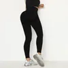 Pantalons de yoga 2021 Leggings femmes Solld couleur taille haute Sexy montrer la hanche Leggins Mujer Mallas Deporte tenue