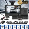 Lente de cámaras DVR 3/2 para coche, cámara de salpicadero de 4,0 pulgadas, doble con grabadora de vídeo retrovisor, cámara automática DVRS