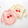 0-3yrs infantil bebê meninos meninas tomate imprimir macacão roupas outono inverno crianças menino menina luva de manga longa 210429
