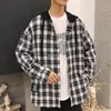 Men's Hoodies & Sweatshirts 2021 Plaid Hoodie Sweatshirt Flannel Style Hip Hop Punk Streetwear Casual Cardigan Long-Sleeved