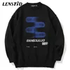 LENSTID Men Hip Hop Knitted Jumper Sweaters Creative Pattern Print Streetwear Harajuku Autumn Hipster Casual Knitwear Pullovers 211008