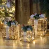 3 قطعة / المجموعة عيد الميلاد الديكور هدية مربع مع أضواء شجرة عيد الميلاد حلية مضيئة الحديد الفن المنزل في مول نافيداد xام هدية H1020