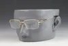 Lunettes de soleil de mode Cadres Buffalo Horn Lunettes Hommes Carter Brand Design Clear Lense Métal Or Argent Demi-Jante Cadre Lunettes de Soleil Lu233S