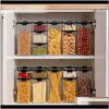 Housekeeping Organization Home Garden700/1300/1800Ml Storage Container Kitchen Refrigerator Noodle Box Multigrain Tank Transparent Sealed Bot