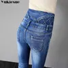 Jeans de cintura alta Mujer Moda Mujer de invierno para mujeres Novio rasgado para mujer Tallas grandes 210608