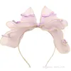 Baby Girls Bowknot Princess Hårtillbehör Lolita Organza 3D Bow Headband för barn Lovely Barn Gaze Bows Hairs Sticks D148