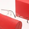 diamant lunettes de soleil designer femmes mens sans cadre carré or argent métal lunettes de soleil lunettes HD cadre marque mode sport womans mens vintage bon