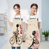 DIY Lady Home Pinafore Cuisine Coton Lin Lavable Tabliers Fleurs Vélo Imprimé Daidle Lace Up Femmes Cuisine Accessoires 8 5mya G2