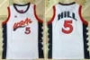 1996 US Dream Three Basketball Maillot Scottie Pippen 8 Charles Barkley 4 Penny Hardaway 6 Hakeem Olajuwon 15 Karl Malone 11 Grant Hill 5 Reggie Miller 10 Bleu Blanc