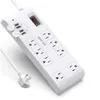 US Stock Bestek 8-outlet Plug Surge Protector Power Strip met 4 USB-poorten, 5v 4.2a, 6-voet Heavy Duty Extension Cord A01230X
