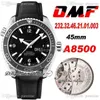 OMF CAL 8500 A8500 Automatic Mens Watch Ceramic Bezel Black Dial Stick Markers Rubber Strap Watches 232.32.46.21.01.003 (عجلة توازن أسود) 2021 Puretime M25