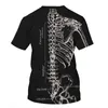 Men's T-Shirts Summer Wear Short-Sleeved Shirt Collar 3D Printing T-shirt The Skeleton Pattern Character Big Yards