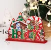 2021 Christmas Upgrade Decorations Houten Print Sneeuwpop Ornamenten Xmas Wood Crafts for Table Decor