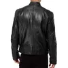 Men's Vests Leather Jacket Zipper Cardigan Pocket Decoration Waterproof Motorcycle