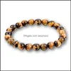 Strands Tiger Eye Piedra de lava natural Chakra Yoga Beads Pulseras para mujeres Hombres Power Charm Bracelet Joyería de moda Aessories Beaded, Drop D