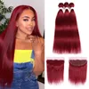 Bundle dritte rosso bordeaux 99j remy brasiliano capelli umani 3 lotti7580169