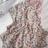 夏のエレガントな女性シフォン花のスカート韓国の服のハイウエストの膝の上のハイウエスト210514