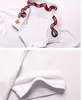 Высокая новая новинка роскошный мужской воротник вышитые красные змеи моды поло рубашки рубашки рубашки хип-хоп скейтборд хлопчатобумажные полосы топ # b95