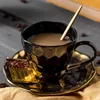 Kaffe eftermiddag Cup Saucer Set Bone Kina Tekanna Golden Edge Milk Pot Högkvalitativ Hushåll Keramisk Candy Jar