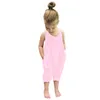 Girls Backlet Backless Backgance Pumpsuits Повседневная Летняя 2020 Дети Бутик Одежда 1-5T Маленькие Gilrs Bandage Сплошные Цвета Боди