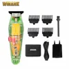 Warm Wark NG-202 Прозрачный стиль Trimmer Professional Acrargeed Clipper 6500 об / мин с 1400 батареей 220216