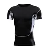 Running Jerseys Mannen Compressie T-shirt Tight Korte Mouw T-shirt Sport Ademend Fitness Training Rashgard Gym Sportswear Zomer Top