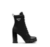 New Designer Leather and Nylon Fabric Boots Luxury Women Ankle Boot Biker Australia Platform Heels Winter Sneakers Size US 4-10
