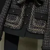 Kvinnors två bit byxor liten doft kostym kvinnlig höst stil temperament ålder-reducerande tweed short coat casual two-piece