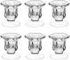 Taper Candle Holder, Glass Centerpiece Clear Candlestick Holders Fit 3/4" Decorative Stand 2.3" Height for Table Wedding Party DWA