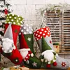 Jul Oornament Socks Strumpor Decor Trees Party Decorations Santa Design Stocking 3Colors HH21-778