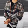 남성 캐주얼 셔츠 격자 무늬 양털 버튼 셔츠 남성 긴 소매 체크 자켓 Camisa Masculina Plus 크기 5XL