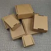 50pcs Thick carton box Kraft Paper Small Gift Packaging Box Natural Brown Cardboard Jewelry Blank Corrugated 210724