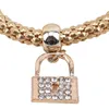 Key Locket Pendant Charm -armlets Bangles Kvinnlig lager guldfärgarmband för kvinna Punk Pulseras smycken gåvor Länk Chain6570519