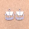 40pcs Antique Silver Bronze Plated viking ship boat Charms Pendant DIY Necklace Bracelet Bangle Findings 26*21mm