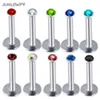 Junlowpy 16G Rvs Lip Ringen Labret Studs Tragus Helix Earring Stud 6 / 8mm Oor Barbell Piercing Sieraden voor Dames 50 Stks