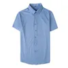 Chemise rayée de haute qualité pour hommes d'affaires chemises habillées formelles été à manches courtes chemise décontractée vêtements sociaux Camisa Masculina 210527