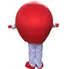 Costume da mascotte di sangue rosso bianco per feste Halloween Natale Personaggio dei cartoni animati Abiti Vestito Volantini pubblicitari Abbigliamento Carnevale Abito unisex per adulti