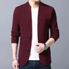 Camisola Cardigan Masculino Lã Único Breasted Simples Estilo de Cor Sólida Solta Casaco Casaco Asiático Tamanho M-4XL 220108