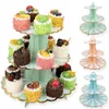 Tier Składany Cupcake Stand Owoce Ciasto Deser Design Tower Tree Stojak Plate Urodziny Baby Shower Recepcja Popołudnie Tea Party Inne Świąteczne