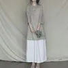 民族服夏の女性唐スーツ刺繍レトロトップス半袖シャツコットンリネンブラウス中国風