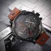 52mm Big Case Quartz Horloge voor Mannen Classy Mens Polshorloges Waterdicht Dual Time Displays Militaire Relogio Masculino Male Clock 210329