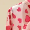 Paris Girl Vintage Heart Print Blouse en mousseline de soie à manches longues Sweet Femmes Chemise Cravate Automne Mode Tops Chemise Camisa 210326