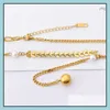 Necklaces & Pendants Jewelry Wheat Ear Necklace Thickness Mix And Match Pearl Ball Tassel Pendant Titanium Steel Does Not Fade Drop Delivery