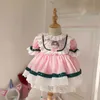 Bebé niña verano rosa oveja encaje Turquía Vintage español Lolita princesa bola princesa vestido para niña Pascua cumpleaños fiesta Q0716