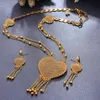 Ensembles de bijoux de dubaï collier en or ensemble de boucles d'oreilles pour les femmes coeur africain France fête de mariage 24K bijoux ethiopie cadeaux de mariée