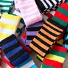 Chaussettes de bas sur le genou pour les filles de la mode Femme Cosplay Stripe Long Tube Stock Costume Halloween Party Cheerleading Cuisse Haute chaussette