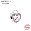 Lyx Original 100% 925 Sterling Silver Charms Pärlor för Kvinnor Mode Cup Kompass Love Heart DIY Smycken Gift