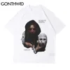 T-shirts Hip Hop Psychic Masks Oversized Tees Streetwear Punk Rock Gothic Korte Mouw Tshirts Heren Harajuku Casual Tops 210602